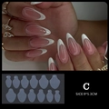 Kit di stampi dual forms per manicure francese unghie a mandorla con scala graduata - Stile Stampo Unghie C