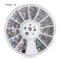 Nail art AB rhinestones set in a 12-slot wheel wheel case for professional decoration - AB Mixed Sizes Rhinestone Wheel (sp0001-28)