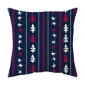 Funda de cojín navideña festiva con diseños de estrellas y árboles en rojo y azul - Estilo 4 / 45x45 cm
