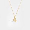 Macro shot of gold-plated S925 silver Leo constellation pendant with white zircon stones - Leo