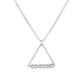 Vista ravvicinata della collana a triangolo argento con sei perline rotanti antistress - Collana a Triangolo / Argento