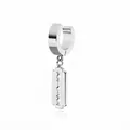 Polished silver stainless steel clip-on earring featuring a trendy razor blade pendant - Blade / Ear Clip (Non-Pierced) / Steel