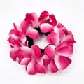 Pink and white gradient plumeria flower scrunchie with durable elastic band - Rose Red Hibiscus Scrunchie