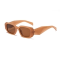 Lunettes de soleil vintage polygonales avec monture marron épaisse et verres teintés - C09 Thé Gelée Marron