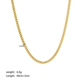 Gouden cubaanse schakelketting van 0,3 cm, roestvrij staal, 44 cm + 5 cm - Dikke O-ketting Stijl (YYN023119)