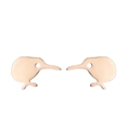 Minimalist kiwi bird stud earrings in elegant rose gold finish with metal texture - Rose Gold