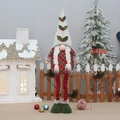 Christmas faceless gnome doll in red plaid outfit with 90cm long telescopic legs - 90cm Large Retractable Faceless Gnome Female (T1220659B)