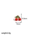 Detailed view of cherry pendant with dimensions 15.8mm height and 15mm width - Double Cherry Shape (TP019)
