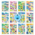 Detailed view of 12-sheet planner sticker set with 480 holiday and monthly activity icons - 12 Month Theme Stickers