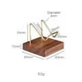 Mini walnut base with brass arm display stand for crystals, 65x65mm size - Black Walnut Brass Base Extra Large