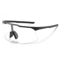 Fashion cycling glasses with black frame and clear lens in a sleek streamlined design - Black Frame Clear Lens