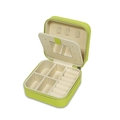 Grass green portable jewelry box with velvet lining and mirror storage compartments - Double Layer with Mirror-Apple Green