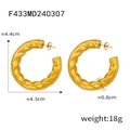 Detailed size and weight chart for gold-plated chunky C-shape twisted hoop earrings - Twisted Texture