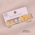 Goldenes Edelstahl-Ohrring-Set mit Schmetterling und Zirkonia Steckern 3 Paare - Schmetterling-Stil (1#Butterfly) / Gold