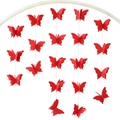 Vibrant red 3D gradient butterfly paper garland for party wall and ceiling decoration - Small / Red