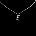 Silver letter E necklace with colorful zircon stones on a minimalist chain for women - Letter E / Silver