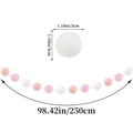 Guirlande de pompons rose blanc orange 2,5m avec boules 3cm pour décorations - Anniversaire de Fille / Guirlande de Pompons Rose Foncé Rose Clair & Blanc