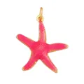 Pink enamel starfish pendant in large size with golden metal base for necklaces - Large Pink Starfish