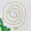 Elegante collana a catena a onde d'acqua placcata in oro 18 carati con chiusura da donna - Catena Rolo-45cm+5cm