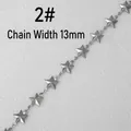 Cadena de estrellas de acero inoxidable plateado para hacer joyas DIY de ancho 13 mm - 2# Estrella Hueca (13mm de Ancho)
