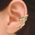 Χρυσό σκουλαρίκι ear cuff με σχέδιο βέλους και φτερού για αυτιά χωρίς τρύπες - Χρυσό