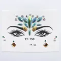 Dettaglio delle gemme facciali YT-150 in acrilico cangiante da 14,7g per trucco party - Stile stella geometrica iridescente (YT-150)