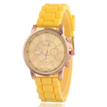 Orologio al quarzo Geneva con cinturino in silicone giallo e cassa in metallo oro rosa - Giallo