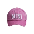 Berretto da baseball rosa in cotone lavato con ricamo MINI 3D bianco in stile casual - Taglia Bambino (50-54cm) / Rosa Antico (Solo MINI)
