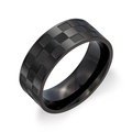 Fashionable black stainless steel ring featuring a creative 3D checkerboard pattern design - Black (8#)