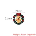 Christmas wreath teddy bear resin charm for DIY jewelry making 21mm 1.4g - Bear Wreath