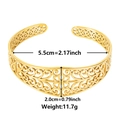 Dettaglio del bracciale in acciaio inossidabile placcato oro 18k con misure e peso - Oro