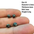 Macro view of 6.2mm retro silver alloy spiral flower spacer beads for DIY jewelry - 18#