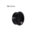 Polished black obsidian stone ear gauge plug with double flared concave surface - Obsidian