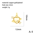 Pendente pianeta cuore in rame placcato oro 18K con zirconi colorati scintillanti - Cuore Pianeta Oro A-1 (Bianco)