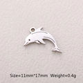 Detail of dolphin pendant charm with size 11mm by 17mm and weight 0.4g specs - Dolphin / Steel