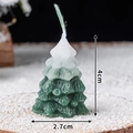 Miniature green and white Christmas tree candle with 4cm height and 2.7cm base width - Christmas Tree Green