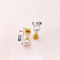 Vintage Herz-Perlenohrringe in Goldfinish mit 1,3cm Gesamtlänge und 0,5cm Perlendurchmesser - Einfache Kleine Perle