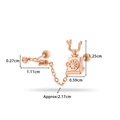 Rose gold vintage telephone ear piercing with colorful zircon and connection chain - Vintage Phone Chain Style (4#) / Rose Gold