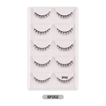 5 pairs of BF002 dense curled synthetic fiber false eyelashes in a white tray - Wispy Style (BF002)
