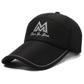 Schwarze Herren-Baseballkappe mit langem Schirm, atmungsaktivem Mesh und M-Logo-Stickerei - Verstellbar / Schwarz