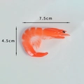 Realistic orange cooked shrimp toy pendant made of PVC, size 7.5cm by 4.5cm - No Clip Style / Red Shrimp