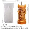 Silikonform für Wolfschädel Kerze mit Yin Yang Symbol und fertigem Bernsteinwachs - Wolfsschädel (GJ-173)