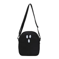 Petit sac à bandoulière en toile noire avec imprimé fantôme et sangle ajustable - Noir Fantôme Expression