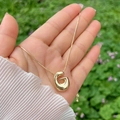 Polished 18K gold plated balloon bubble letter G pendant necklace for women - Gold G