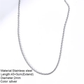 Minimalist silver stainless steel chain necklace 2mm diameter 45+5cm length for DIY jewelry - Steel O-Chain (45+5cm)
