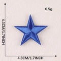 Blue star shaped strawberry embroidered patch for clothing DIY crafts size 4.3cm - Deep Blue Five-Pointed Star (G1L-A-3-5 Iron-On)