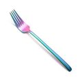 Forchetta in acciaio inossidabile arcobaleno con finitura sfumata per un pasto elegante - Forchetta da Tavola Arcobaleno