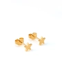 Minimalist pair of 18k gold plated stainless steel star stud earrings with push backs - Star Stud Earrings Gold (MS-232C)