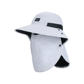Chapeau de soleil gris clair avec large bord, masque facial et protection de nuque pour extérieur - Gris clair