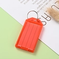 Étiquette de clé rouge en plastique avec anneau métallique et insert en papier inscriptible - Rouge